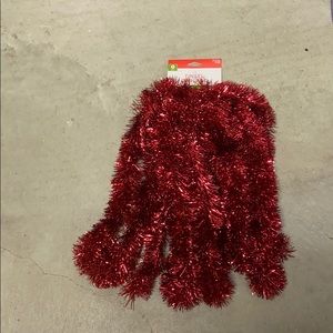 Red tinsel garland